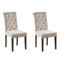 ESSZIMMERSTUHL 2er-Set Samtstoff Grau Velva - Grau, Holz/Textil (46/98/48cm) - Beliani