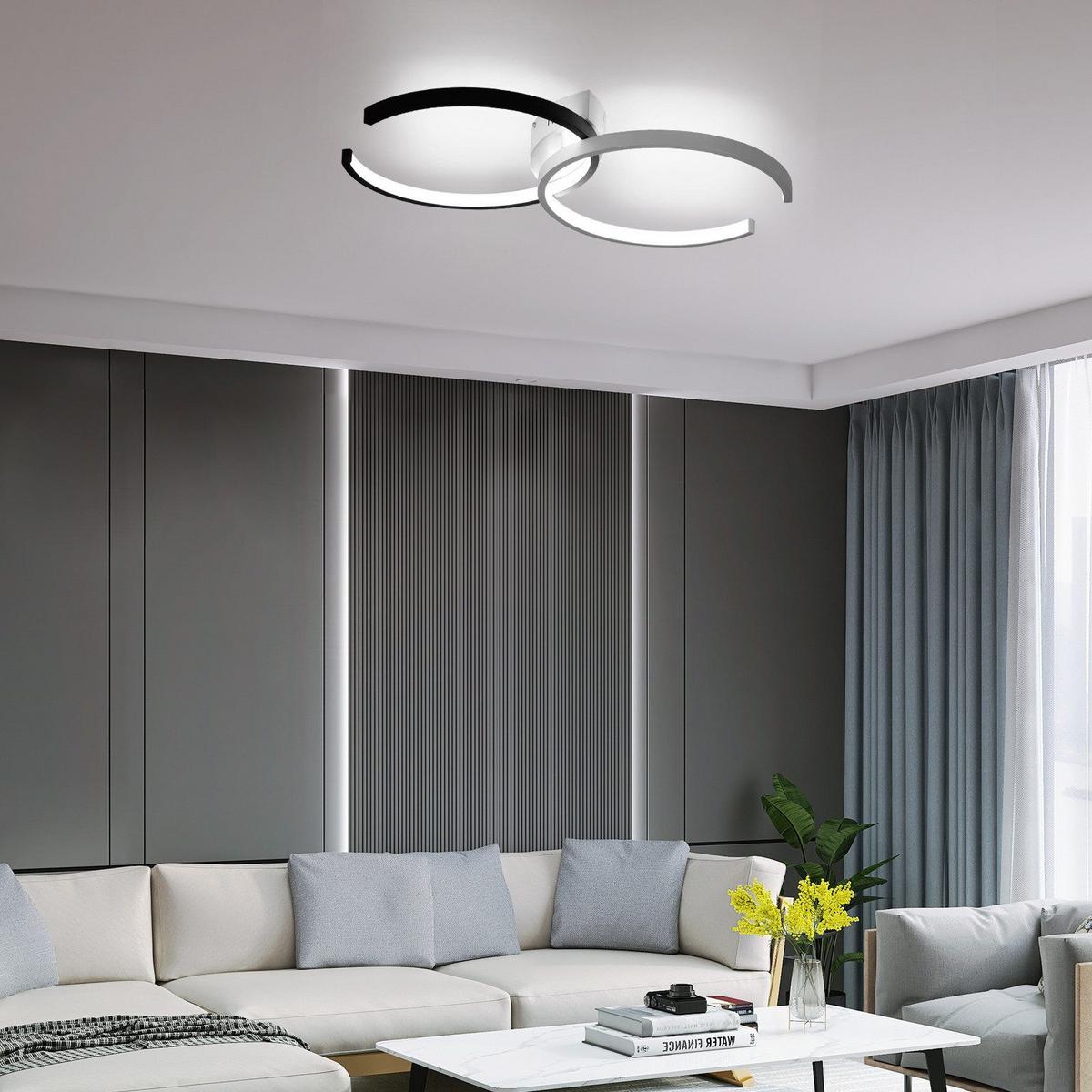 LED-DECKENLEUCHTE Dagmar 54/32/8.5 cm - Schwarz/Weiß, Metall (54/32/8.5cm) - Nettlife