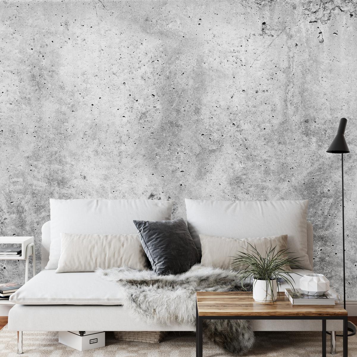 FOTOTAPETE Grauer Minimalistischer Beton Industrial Modern Loft 100x70 - Grau, Papier (100/70cm) - Muralo