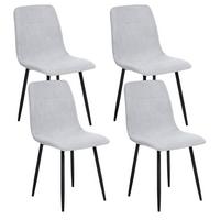 ESSZIMMERSTUHL 4er-Set Hellgrau Tuscola - Hellgrau/Schwarz, Textil (46/88/58cm) - Beliani