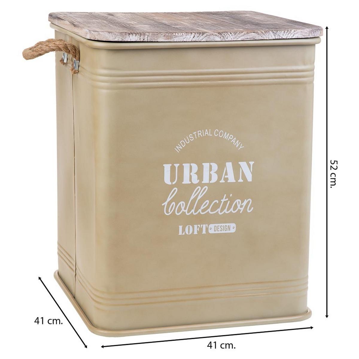 KORB aus Metall, beige, 41x52cm - Beige, Metall (52/41/41cm) - Wanderlust