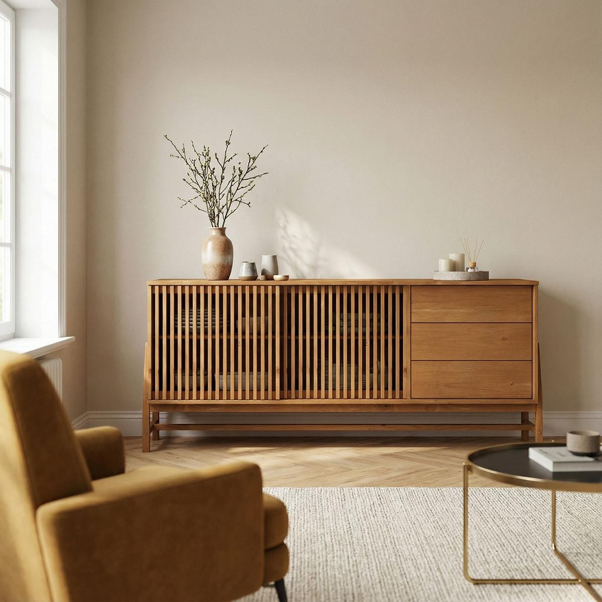 SIDEBOARD ADAMO Eiche - Eichefarben, Holz (175/75/41cm) - IDIMEX