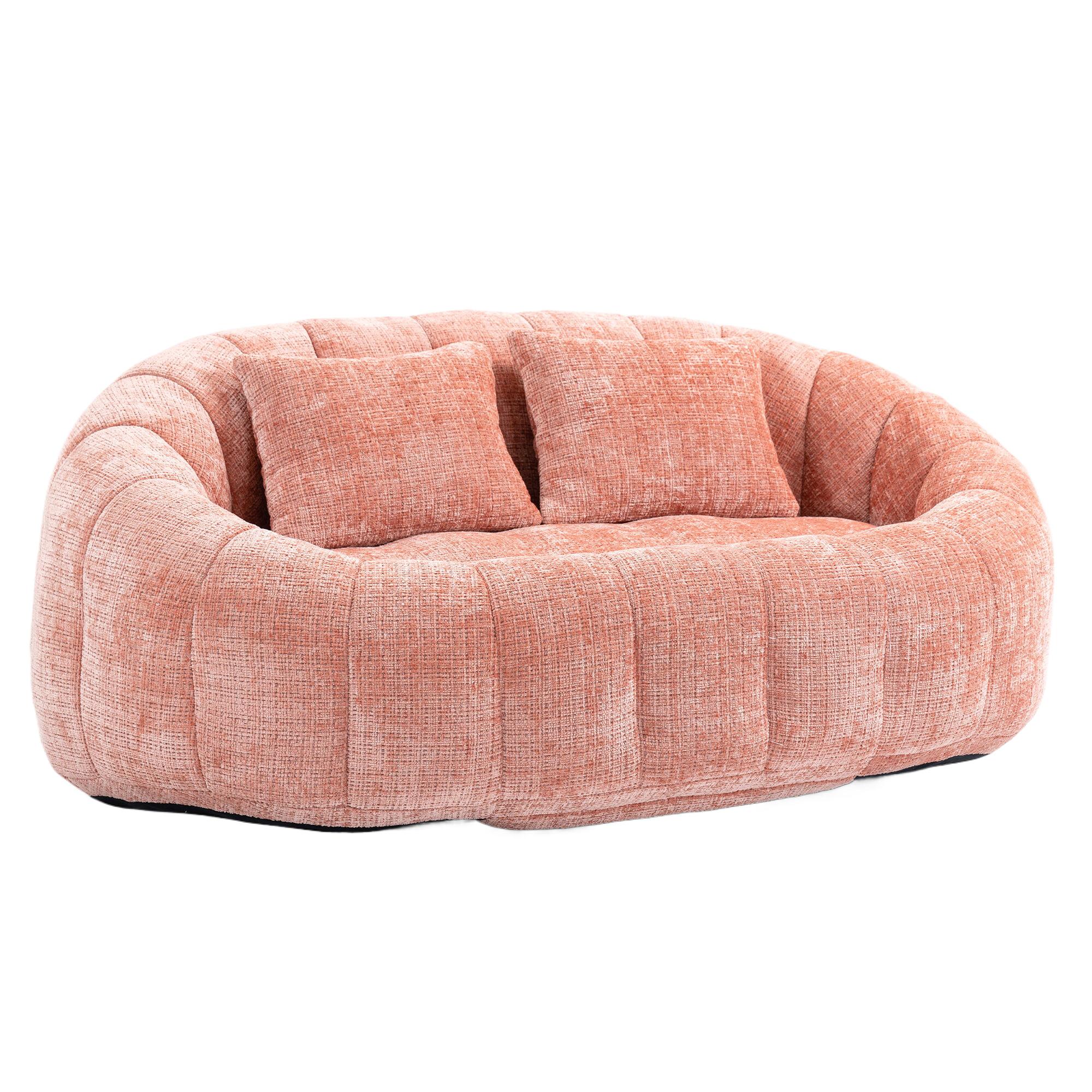 2-SITZER SOFA aus Chenille mit Memory Schaum & ohne Montage - Pink, Textil (150/63/95cm) - Urban Meuble