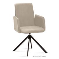 ARMLEHNSTUHL drehbar (2er-Set) Deasia 52x92x60 Schwarz/Natur - Schwarz/Naturfarben, Kunststoff (60/92/52cm) - 58aufmkessel