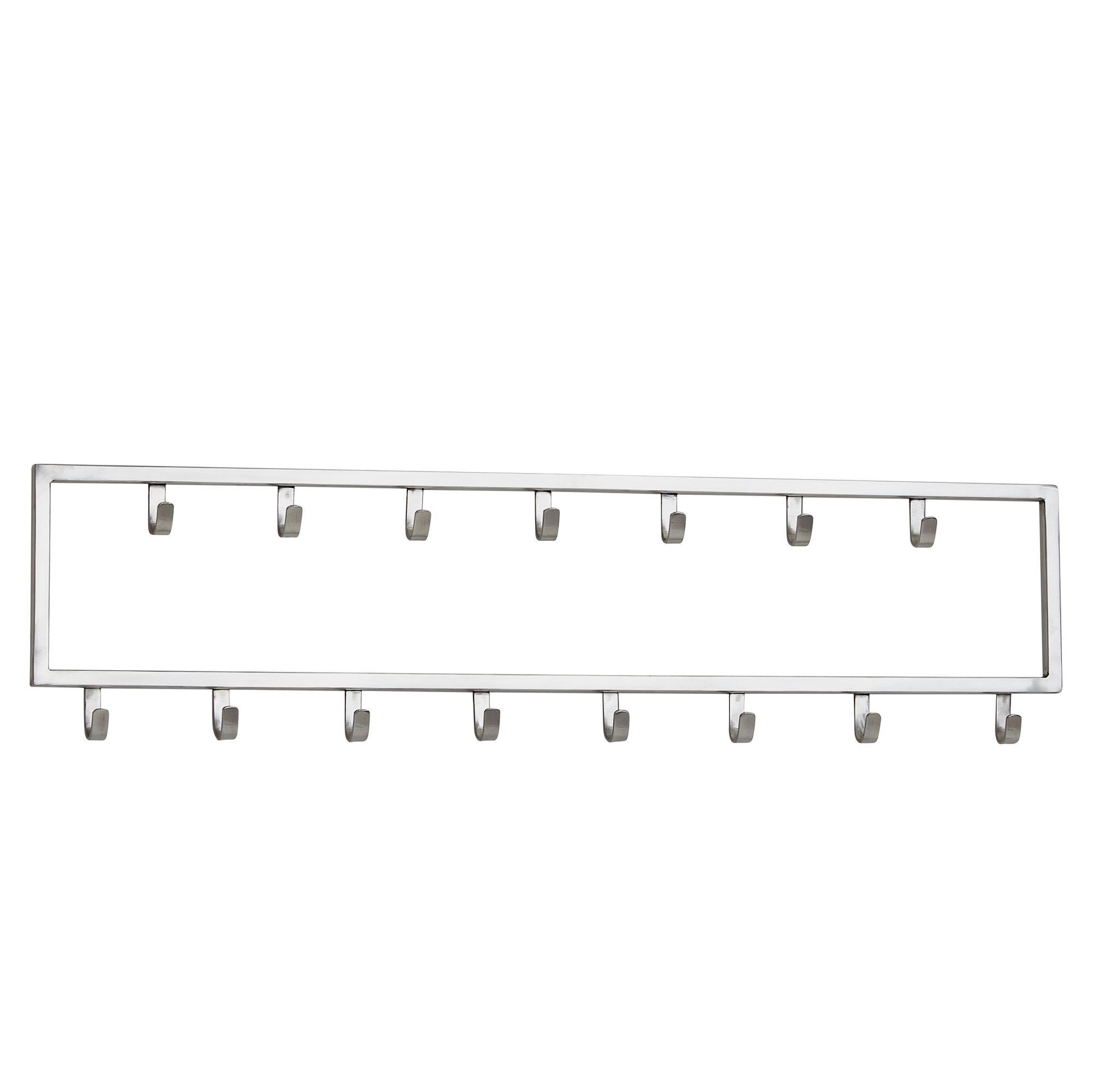 WANDGARDEROBE Metall Silber Modern mit 15 Haken - Silberfarben, Metall (80/20/4cm) - KADIMA DESIGN