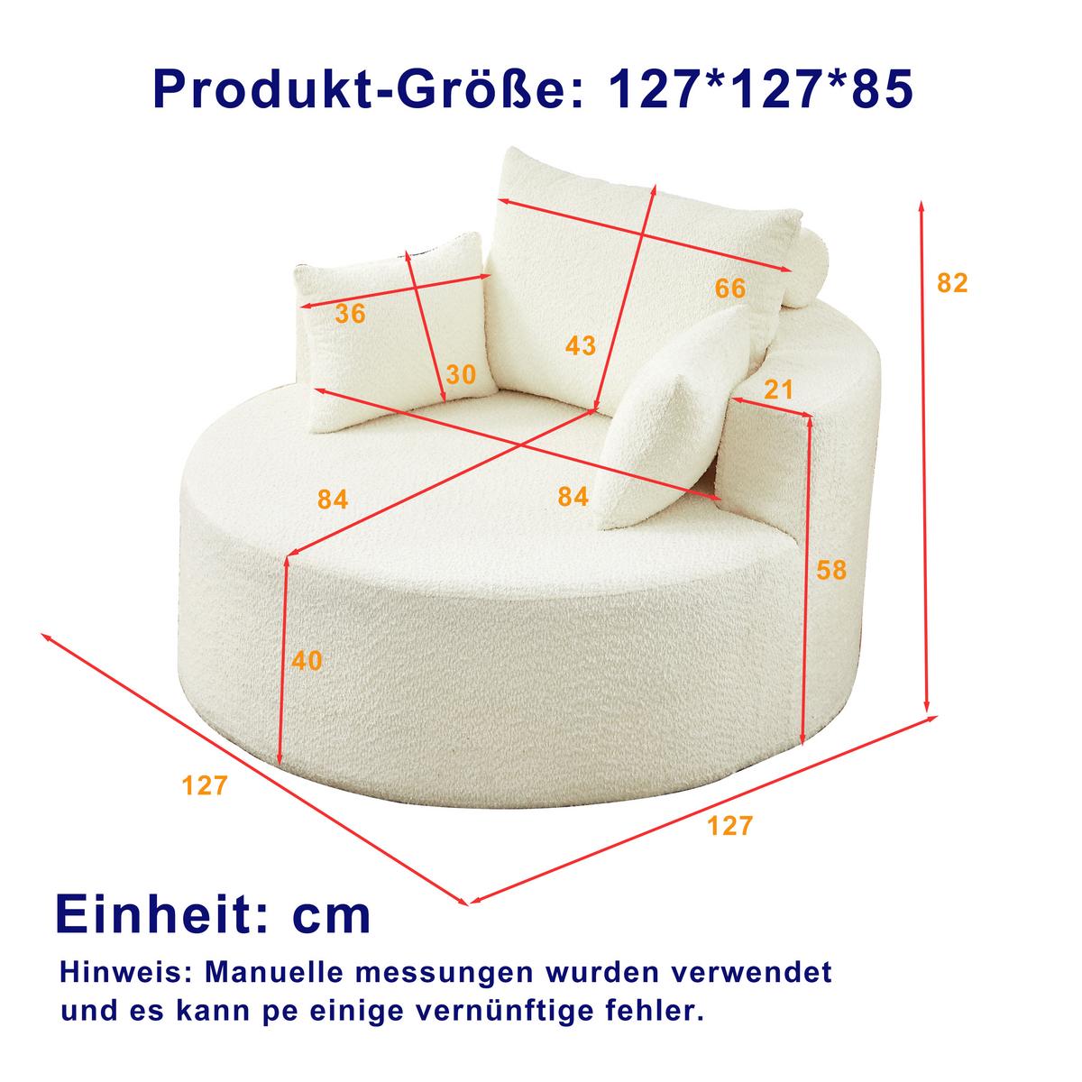 SESSEL aus chenille-schaumstoff, ohne montage & modular kombinierbar - Beige, Textil (127/82/127cm) - Urban Meuble