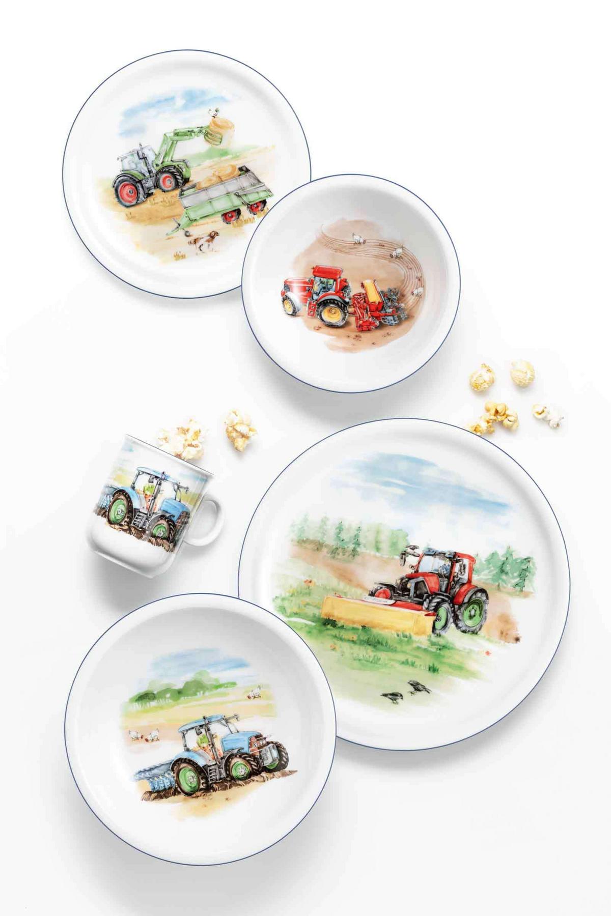 KINDERGESCHIRR SET Compact Mein Traktor bunt 5-tlg. - Multicolor, Keramik (2/2/2cm) - Seltmann Weiden