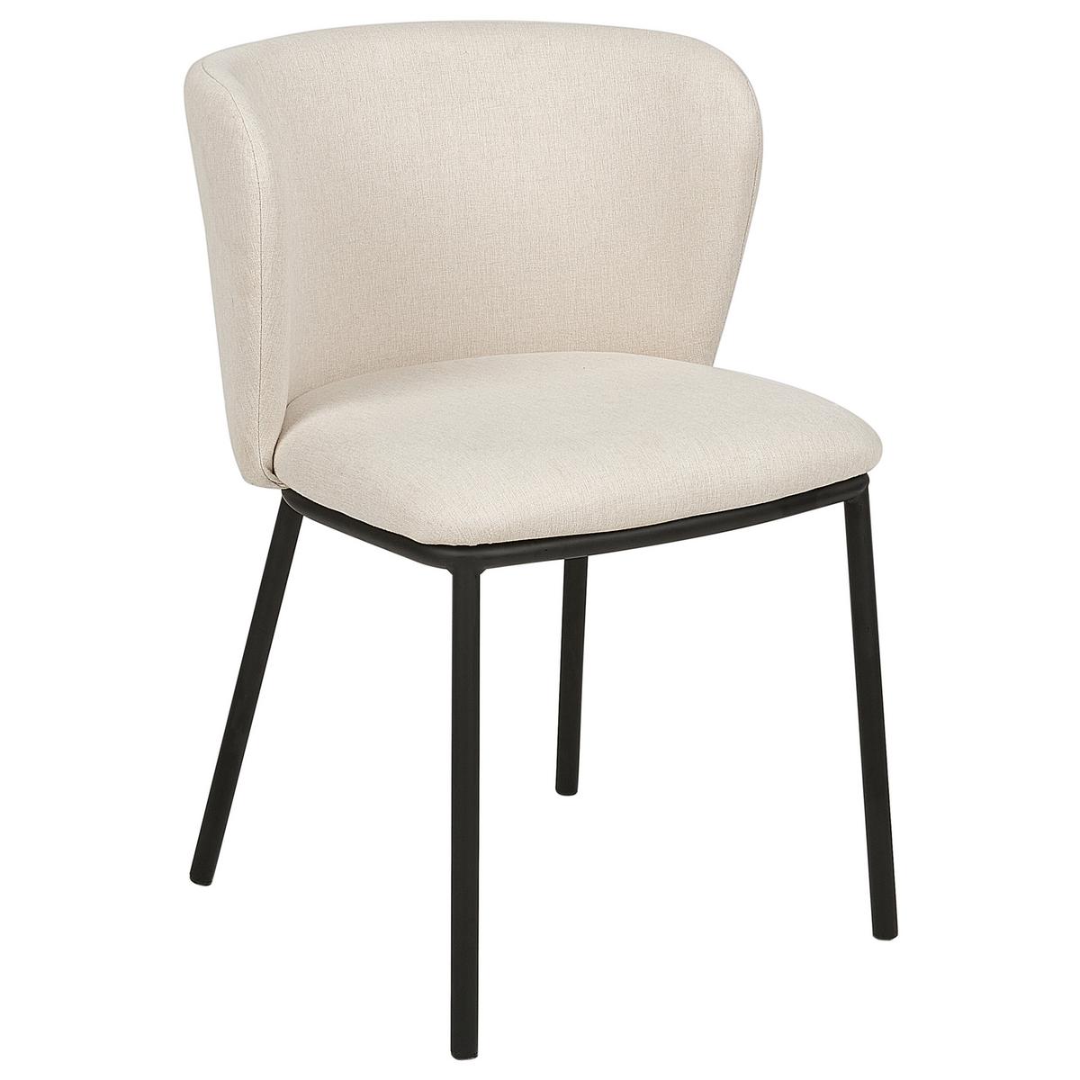 ESSZIMMERSTUHL 2er-Set Polsterbezug Beige Mina - Beige, Textil/Metall (45/75/52cm) - Beliani