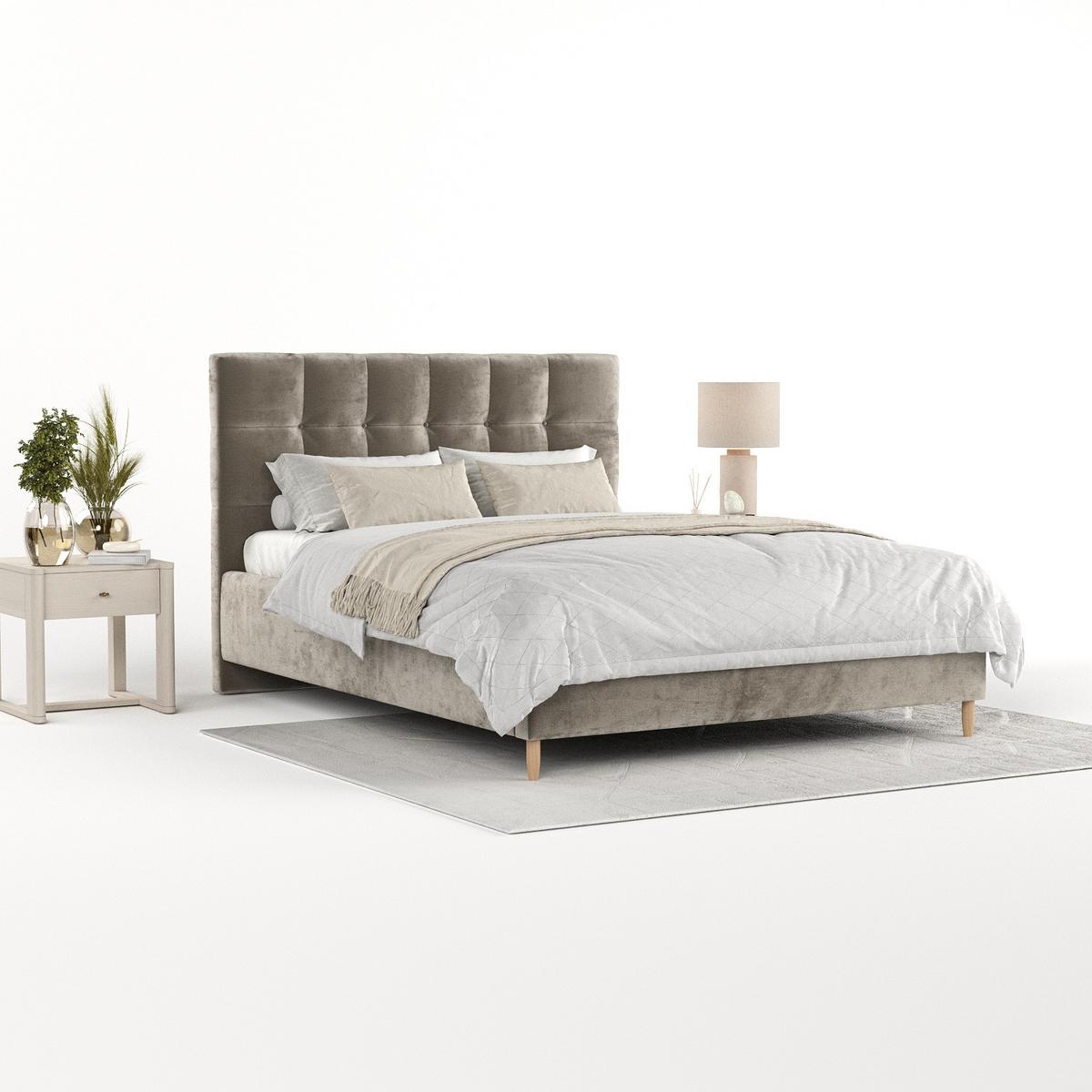 POLSTERBETT Cora 140/200 cm Beige im Lotta Stoff - Beige/Naturfarben, Holz/Holzwerkstoff (140/200cm) - AltaBeds