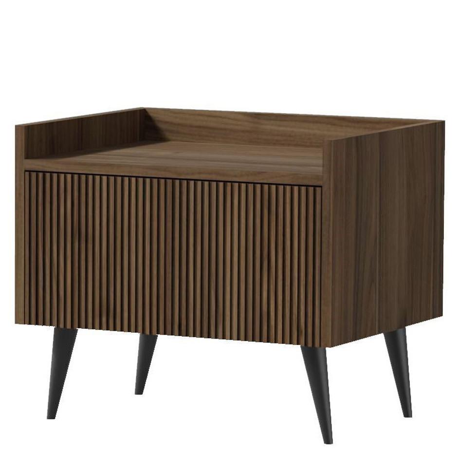 NACHTTISCH Arysa in Braun Walnuss Holzoptik 52/45/41 cm - Walnussfarben, Holzwerkstoff (52/45/41cm) - WFL GROUP