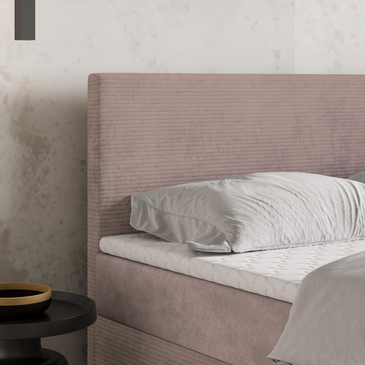 BOXBETT TORREL 180x200 cm mit Matratze und Topper - Rosa - Rosa, Holz (180/200cm) - MASSENO