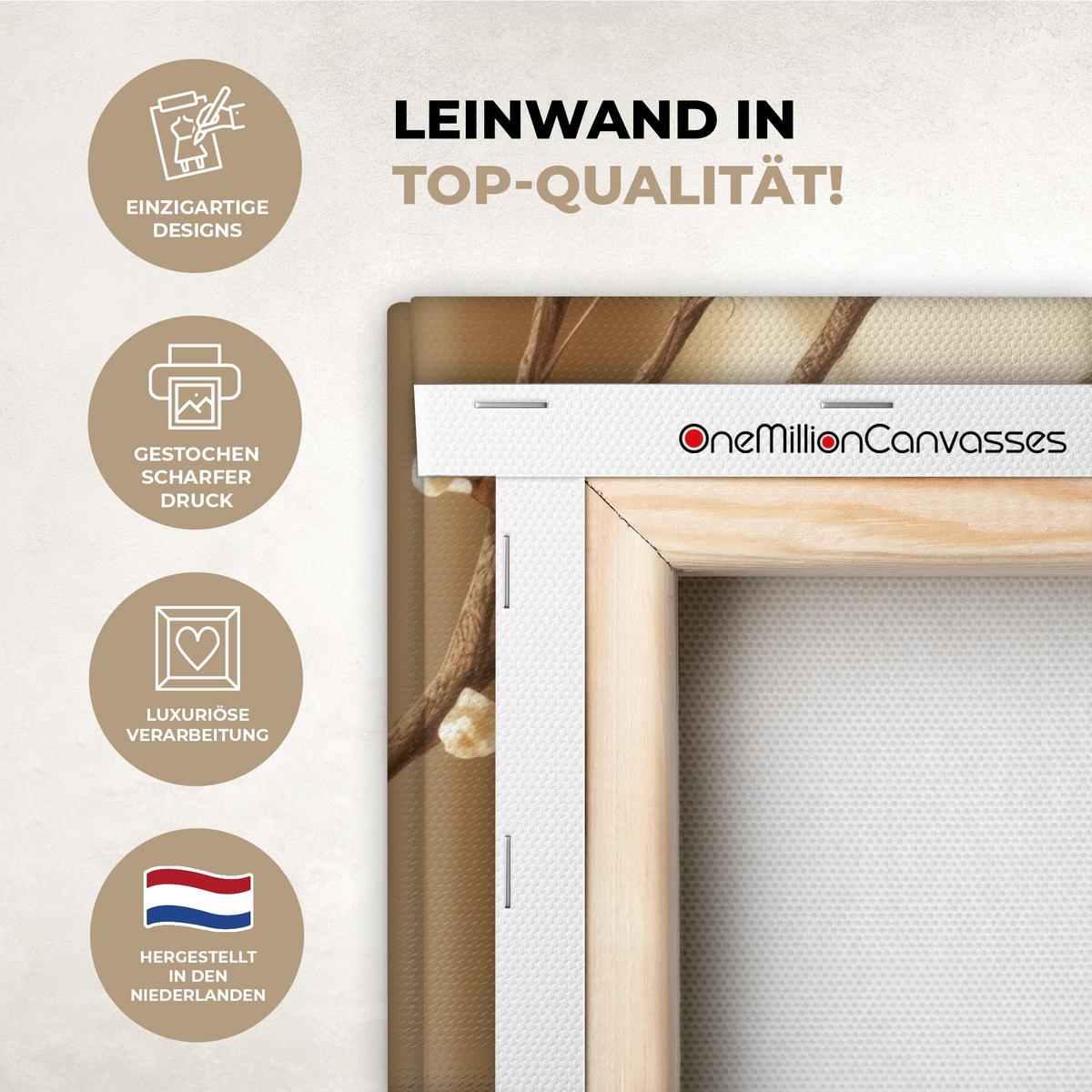 LEINWANDBILD Beige - Osterkuchen - Eier Wandbild 40x30 cm - Beige, Textil (40/30cm) - MuchoWow