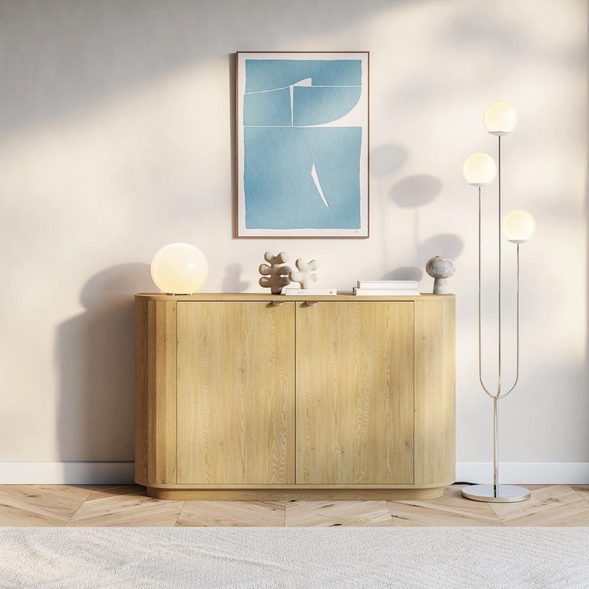 SIDEBOARD Coru Eiche Cremona Torro 140 cm - Eichefarben/Goldfarben, Holzwerkstoff/Metall (140/90.9/39.1cm) - Selsey