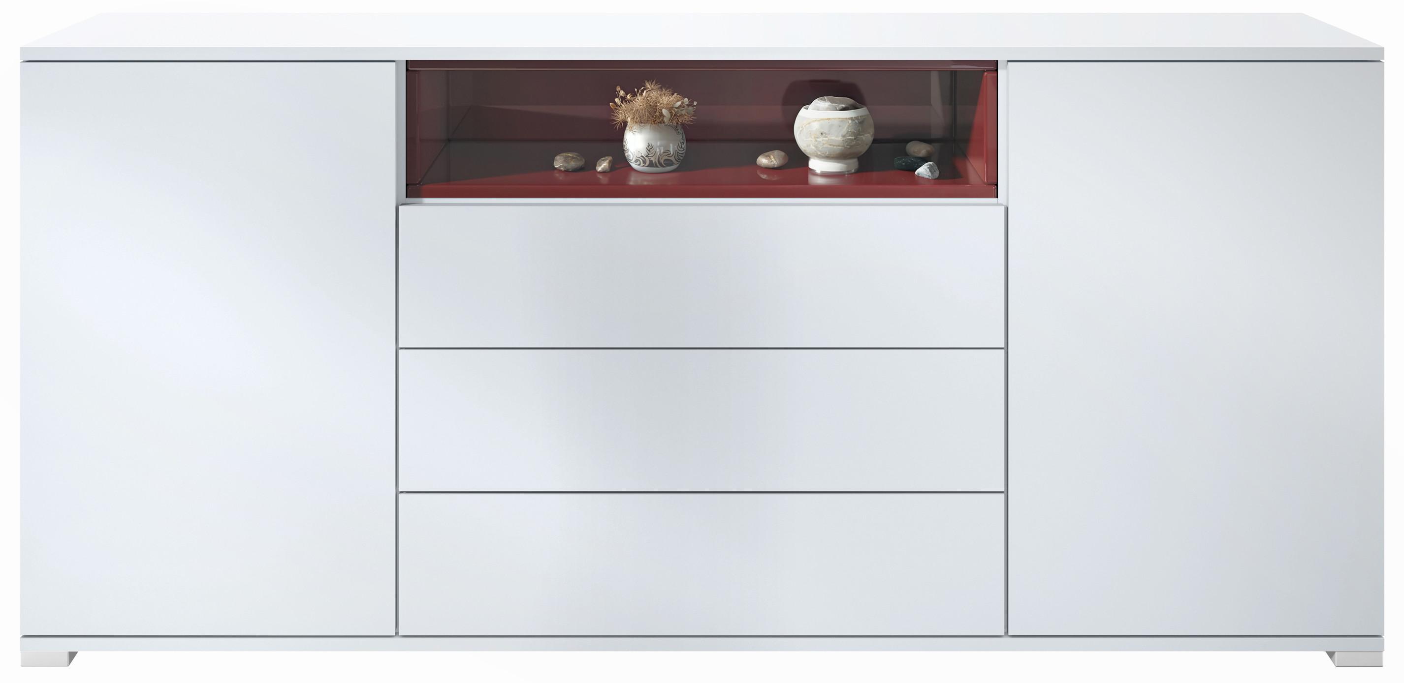 SIDEBOARD Skadu Bordeaux Hochglanz - Bordeaux, Holzwerkstoff (166.5/75.5/35cm) - Vladon