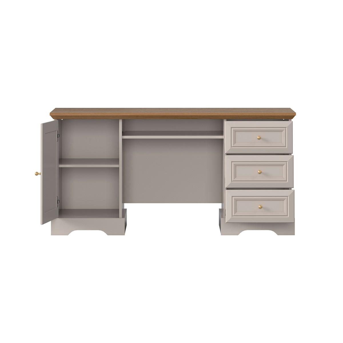 SCHREIBTISCH Dulci Kaschmir und Holz - Beige, Holzwerkstoff (57.2/144.7/72.4cm) - Petits-meubles