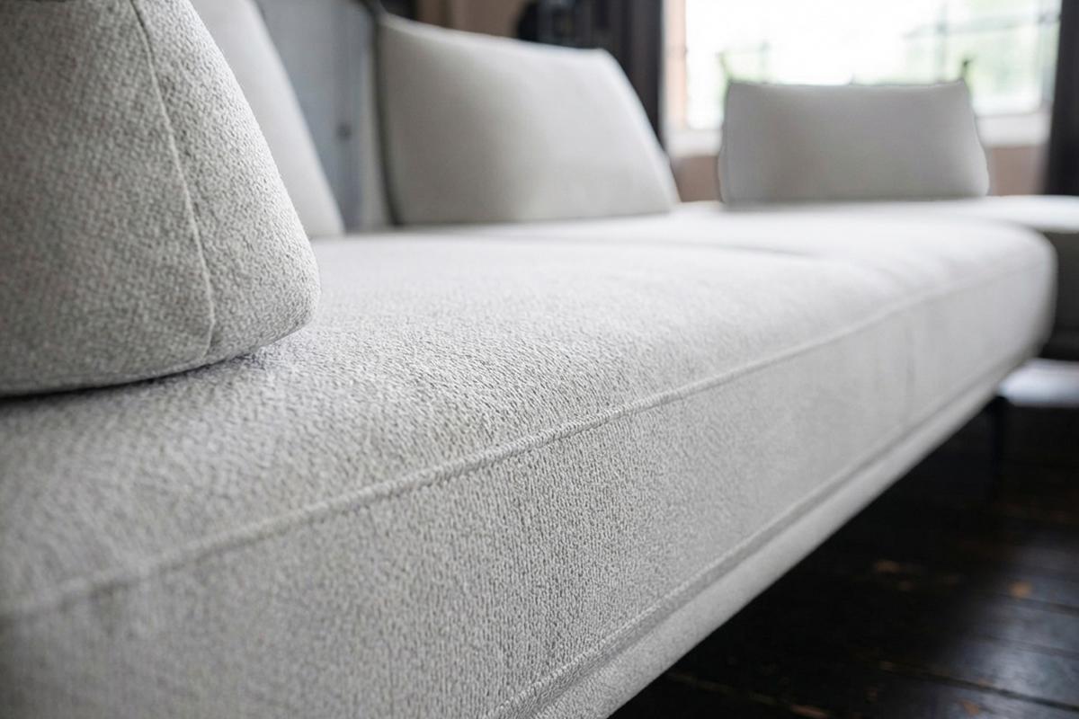 ECKSOFA CANE Grau Webstoff - Schwarz/Grau, Textil/Metall (310/210cm) - KAWOLA