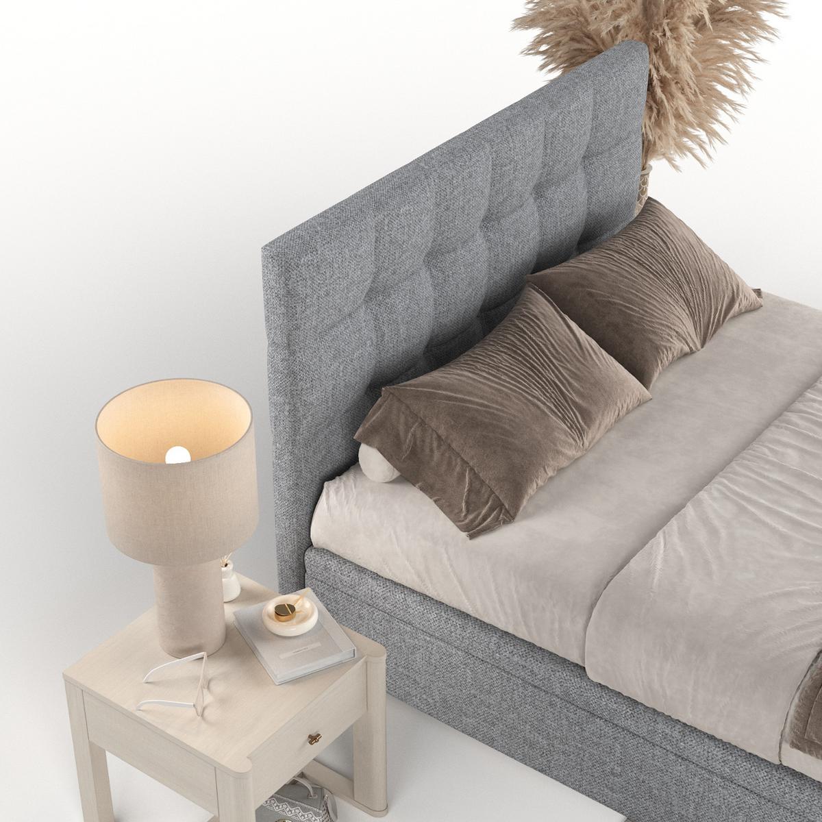 POLSTERBETT Guam mit Stauraum 200/200 cm Grau im Alta Stoff - Schwarz/Grau, Holz/Holzwerkstoff (200/200cm) - AltaBeds