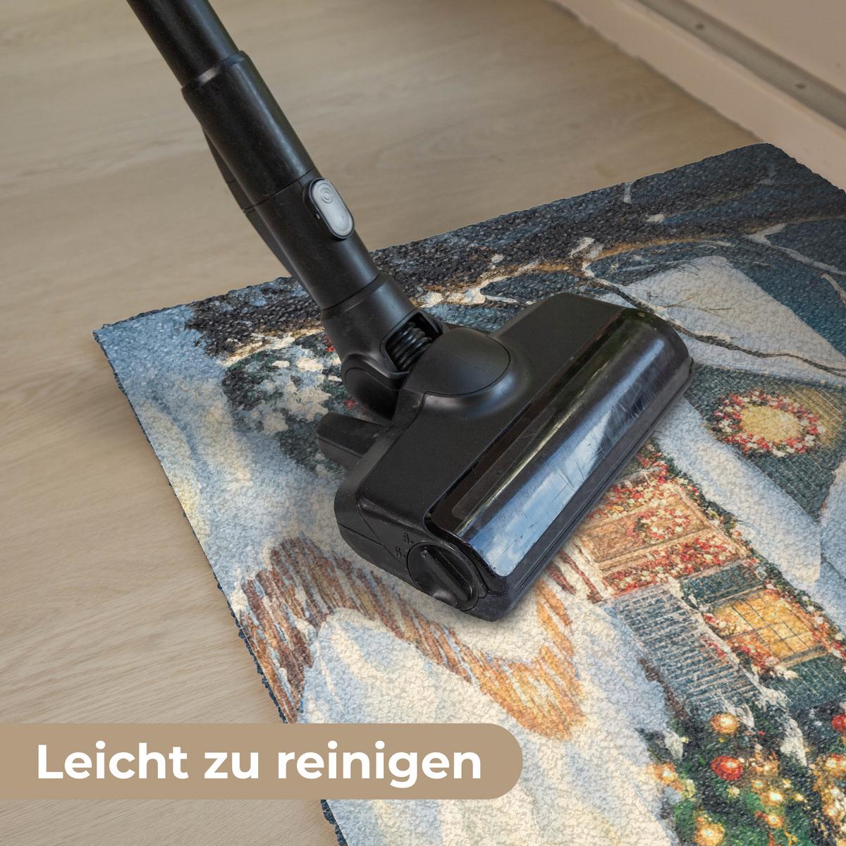 FUSSMATTE Weihnachten - Weihnachtsbaum - Winter - Zuhause - Schnee Schmutzfänger 90x60 cm - Multicolor, Kunststoff (90/0.4cm) - MuchoWow
