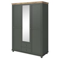 DREHTÜRENSCHRANK EVOLETTA 154/216/62 cm 3-türig mit Spiegel Grün - Grün, Holzwerkstoff (154/216/62cm) - MASSENO