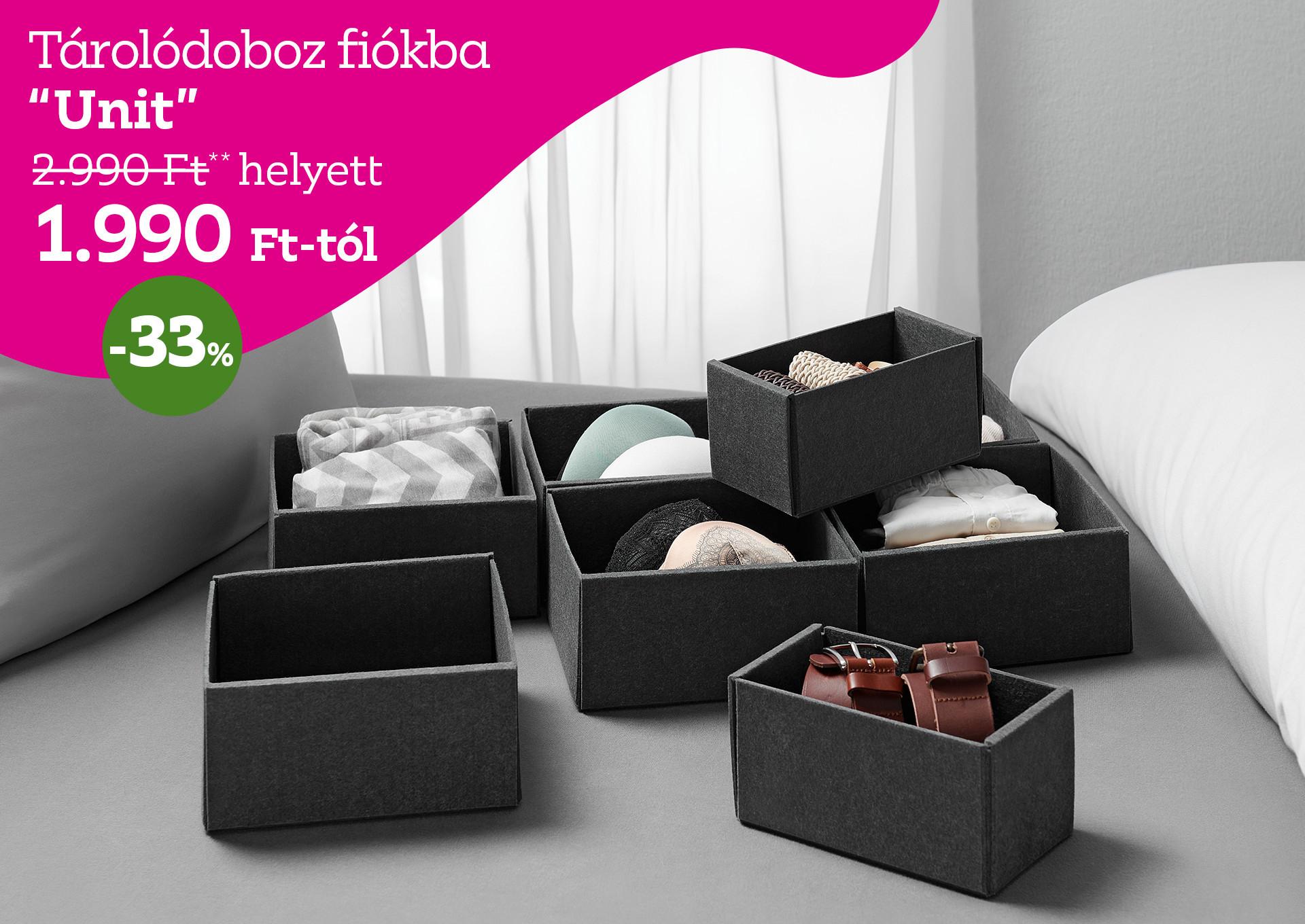 Tárolódoboz fiókba UNIT 2990Forint helyett 1990 Forint kedvezmény mértéke 33%