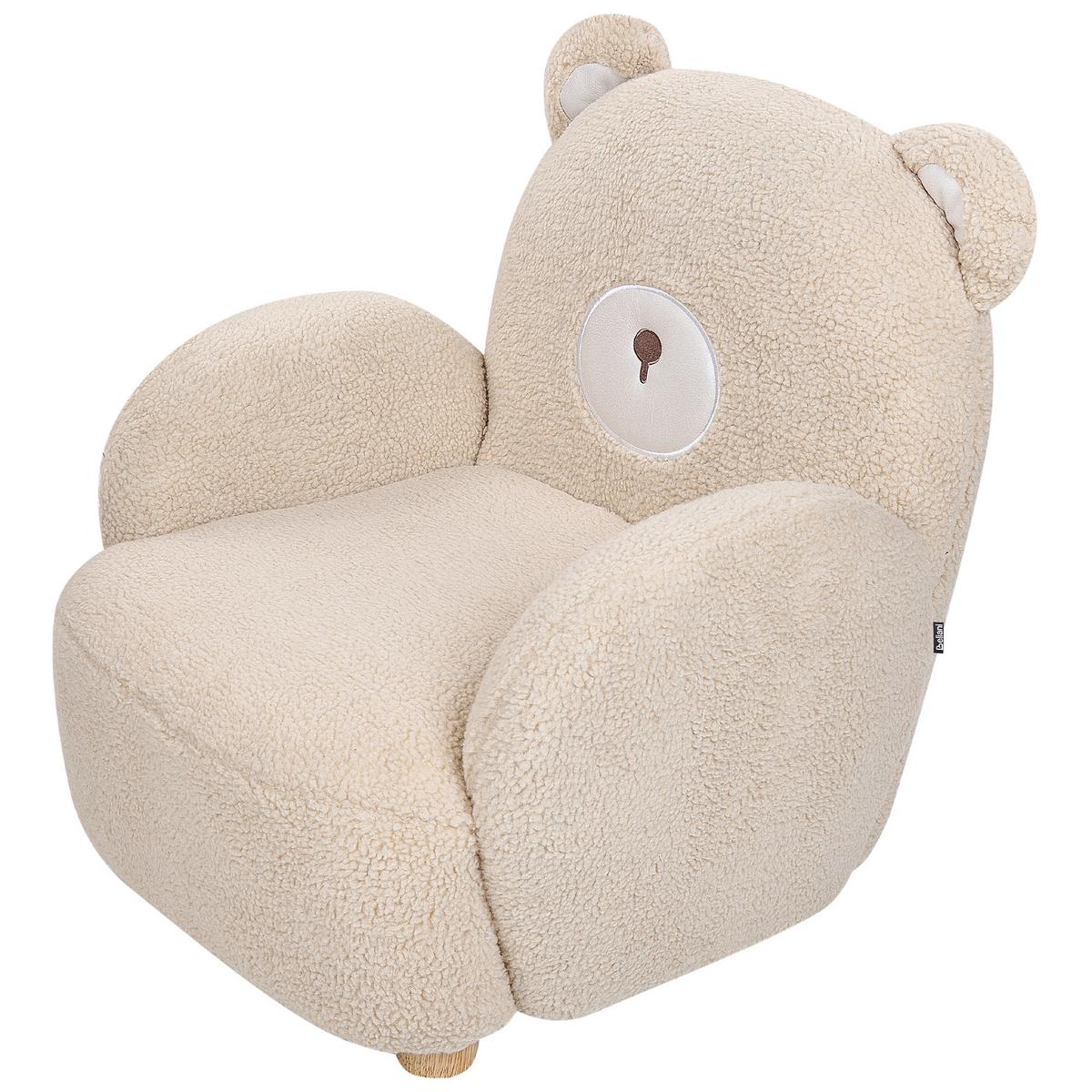 KINDERSESSEL Teddybär Bouclé Beige Boo - Beige, Textil (58/56/62cm) - Beliani