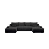 PANORAMASOFA Ivana 4 Sitzplätze Schwarz - Schwarz, Holz (350/85/172cm) - Petits-meubles