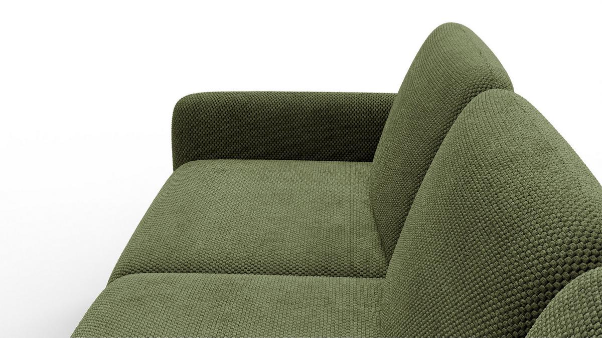 ECKSOFA FEBE 5-Sitzer rechts, olivgrün - Schwarz/Olivgrün, Holz/Textil (271/190cm) - Wozimo