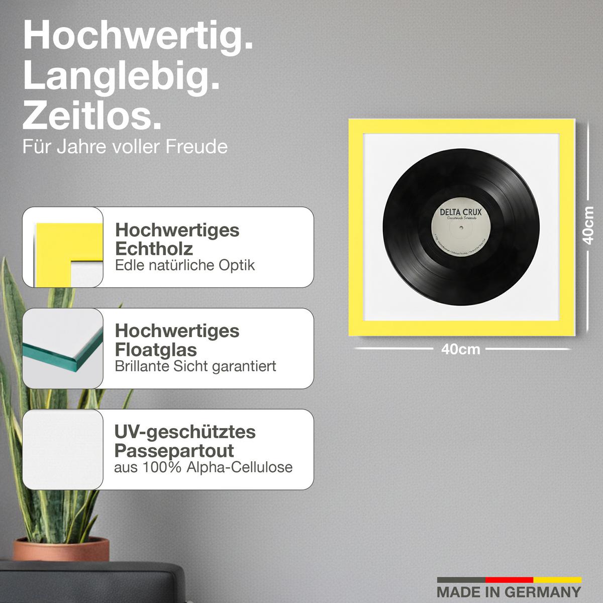 VINYL BILDERRAHMEN 40/40 2er Set - Gelb, Holz (40/40cm) - K-Möbel