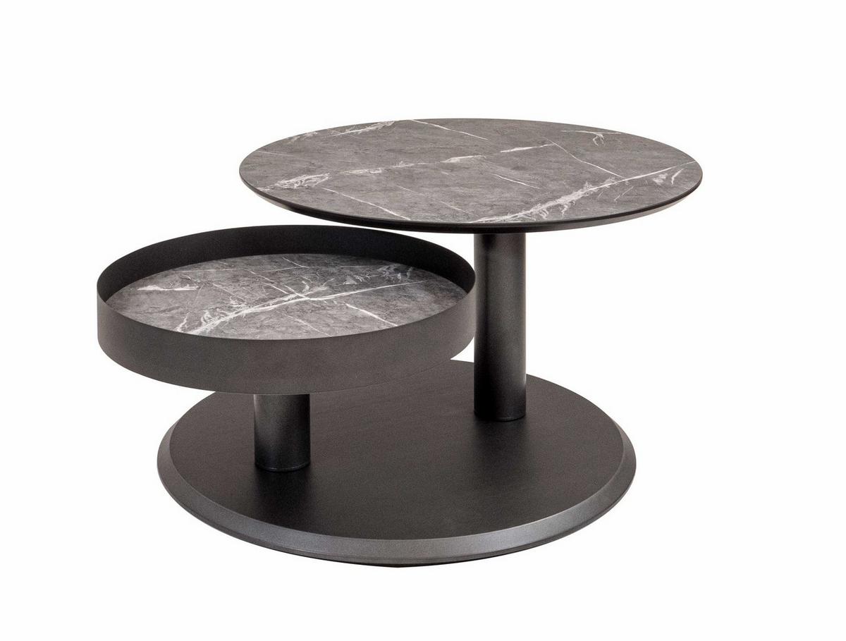 COUCHTISCH mit drehbarer Tischplatte Codie 75x43x75 HPL Schwarz/Grau - Grau, Holzwerkstoff (75/75/75cm) - 58aufmkessel