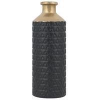 DEKOVASE Steinzeug schwarz Arsin - Schwarz, Stein (39cm) - Beliani
