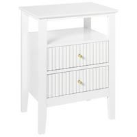 NACHTTISCH mit 2 Schubladen Weiß Assisi - Weiß, Holzwerkstoff (35/48/62cm) - Beliani