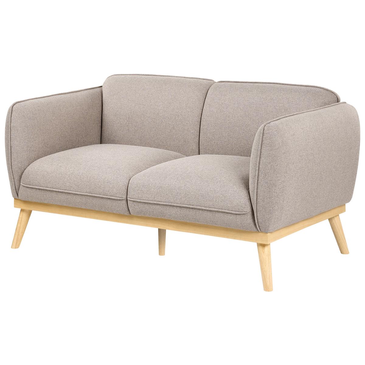 2-SITZER-SOFA Stoff Hellbraun Ljung - Hellbraun, Textil (160/82/82cm) - Beliani