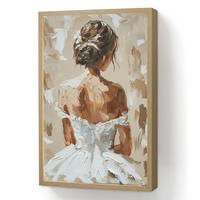 WANDLEUCHTE MIT AKKU Frau - Farbe - Abstrakt - Beige - Modern 40x60 cm - Hellbraun, Holzwerkstoff (40/60/8cm) - OnlyWow