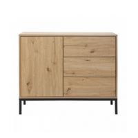 KOMMODE 1 Tür 3 Schubladen Eiche-Dekor FSC-zertifiziert 40/80/90 cm - Eichefarben, Holzwerkstoff (40/80/90cm) - Calicosy