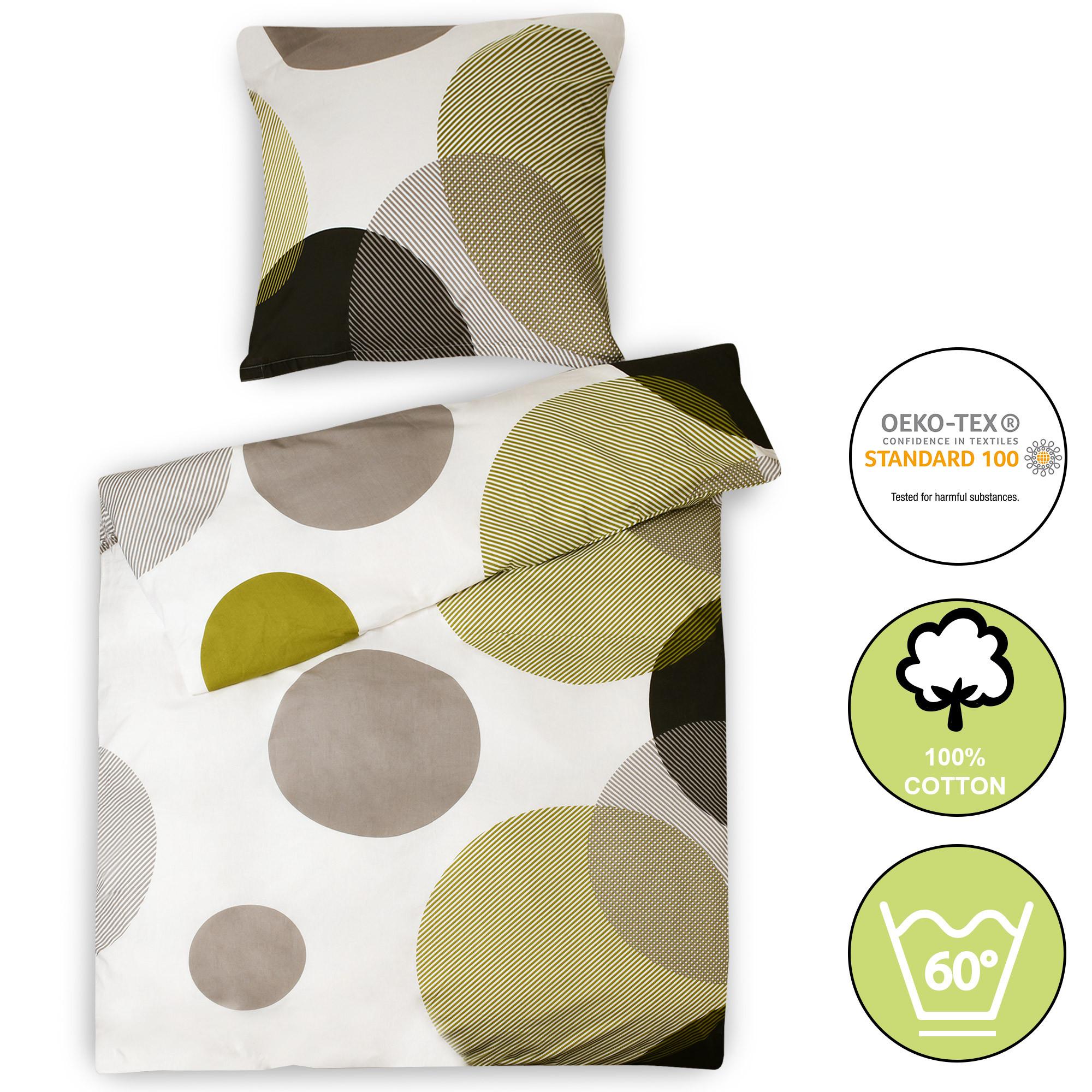 BETTWÄSCHE Nela 155x220cm + Kissenbezug 80x80cm Ornamente Renforcé - Multicolor, Textil (220/155cm)