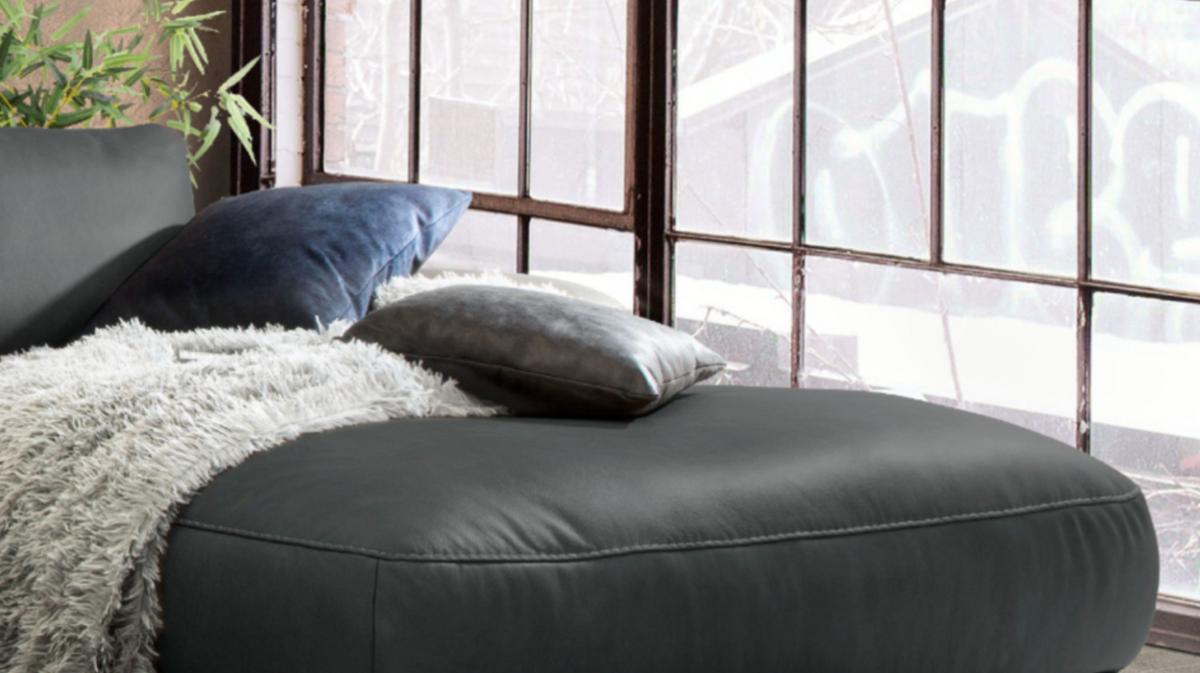 ECKSOFA MOTORISCHER RELAXFUNKTION LOLA Schwarz Leder Relaxfunktion - Schwarz, Leder (233/178cm) - KAWOLA