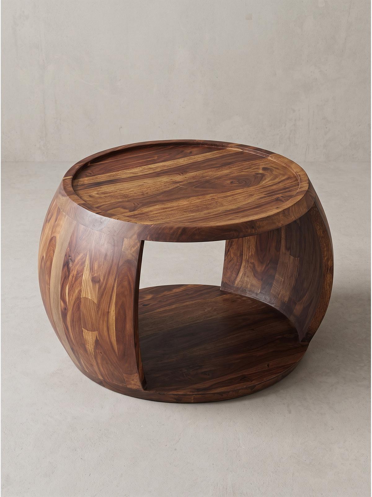 COUCHTISCH ANTEQUERA, Dunkles Massivholz, 60 x 50 x 40 cm - Dunkelbraun/Braun, Holz (50/60/40cm) - KADIMA DESIGN