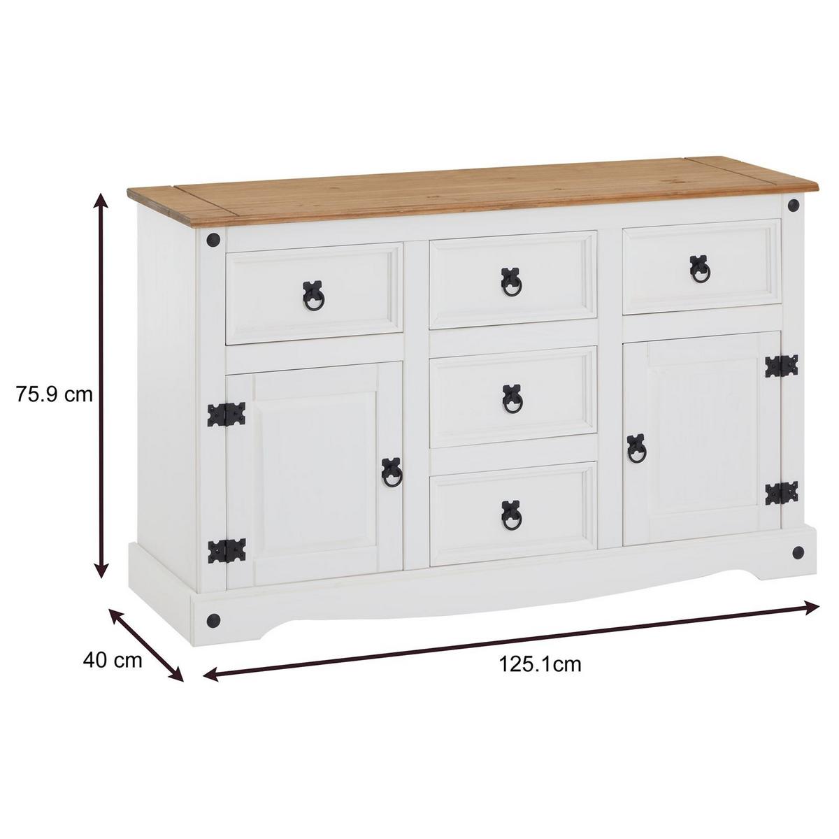 SIDEBOARD CAMPO weiß/braun - Weiß/Braun, Holz (125/76/40cm) - CARO-Möbel