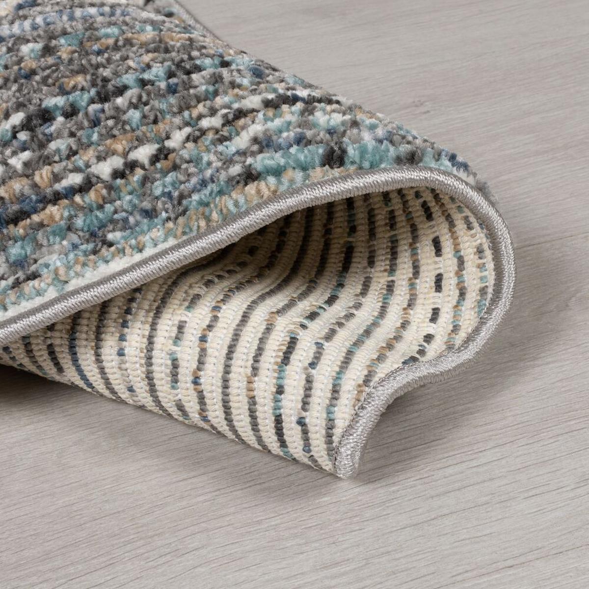 TEPPICH PERRAN, gestreift, Blau, Ø 160 cm - Blau, Textil (160/160cm) - KADIMA DESIGN