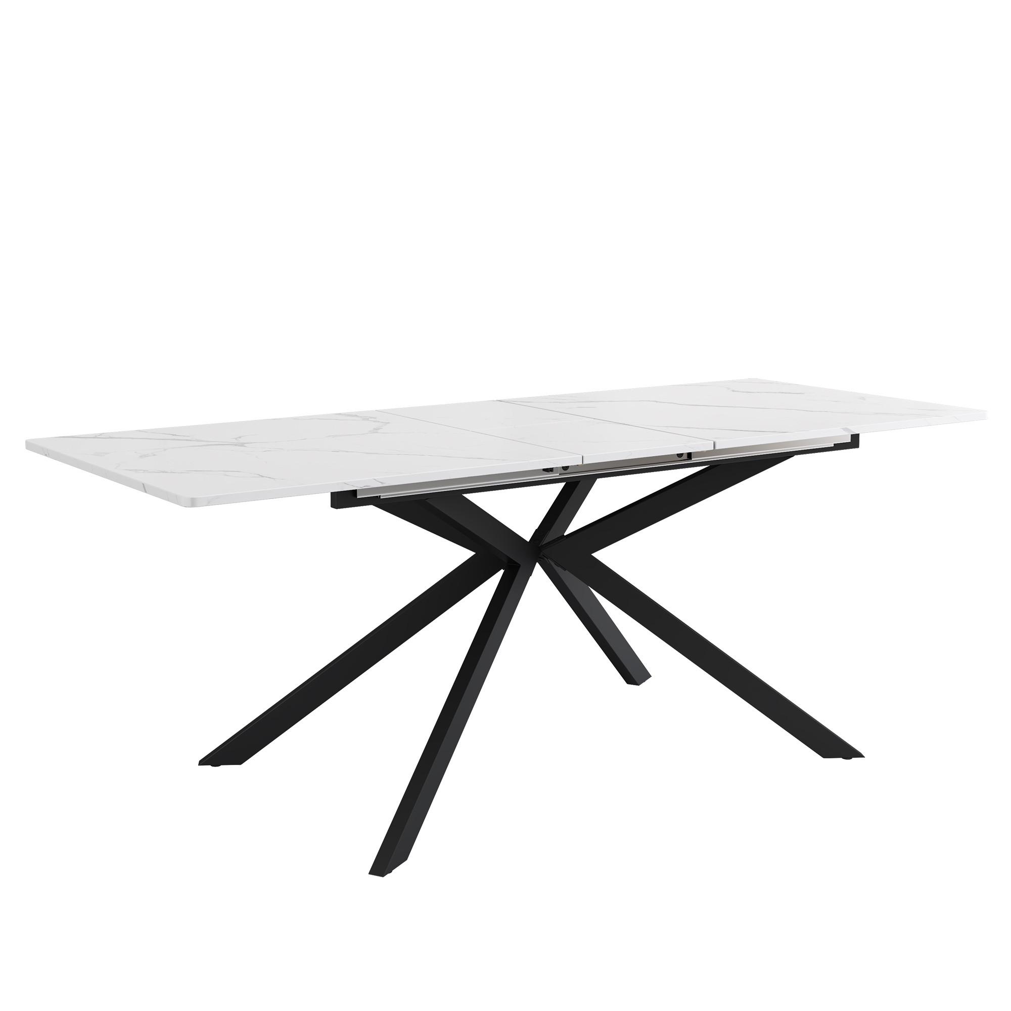 ESSTISCH ausziehbar 150–180 cm in Marmor-Optik - Grau, Holzwerkstoff (70/180/76cm) - Urban Meuble