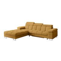 ECKSOFA mit Schlaffunktion Ottomane Links 271x203x79 Senfgelb Cord - Honig, Holzwerkstoff/Textil (271/203cm) - ALTDECOR