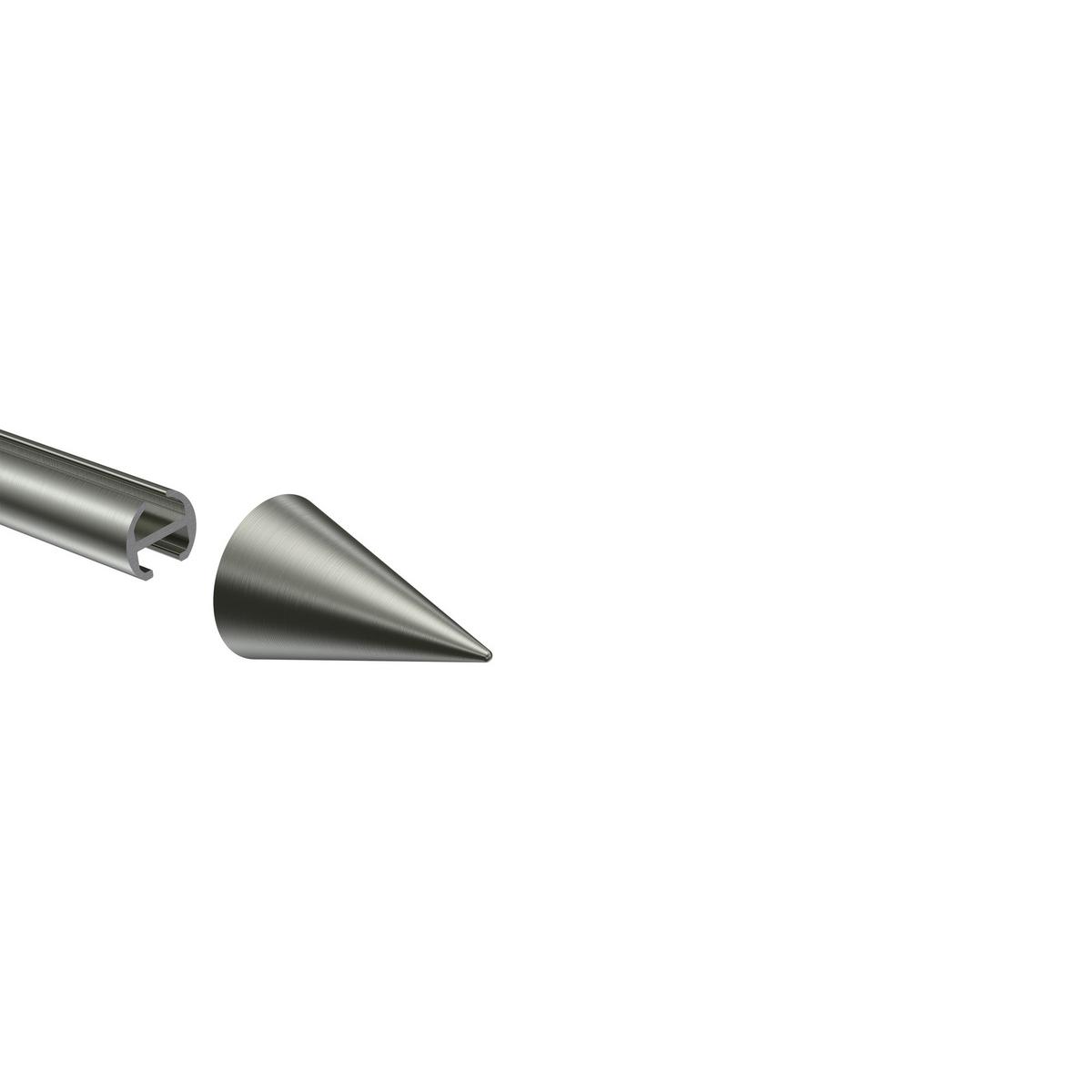 ENDSTÜCKE FÜR GARDINENSTANGEN 16 mm Ø, Scarano Edelstahl-Optik, Packung 2 Stück - Edelstahlfarben, Metall (4.4/3/3cm) - INTERDECO