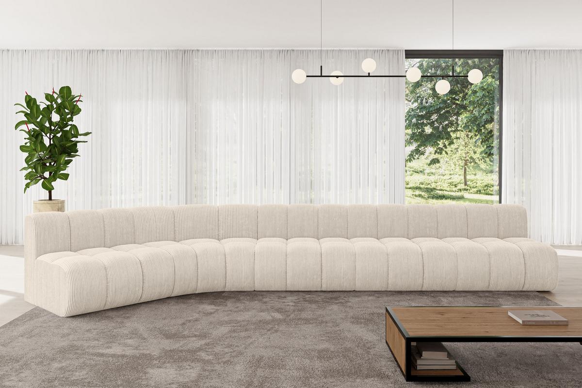 ECKSOFA modulares Sofa Montra-L3 - 472x174x70 cm Beige - Beige, Holzwerkstoff/Textil (472/174cm) - ALTDECOR