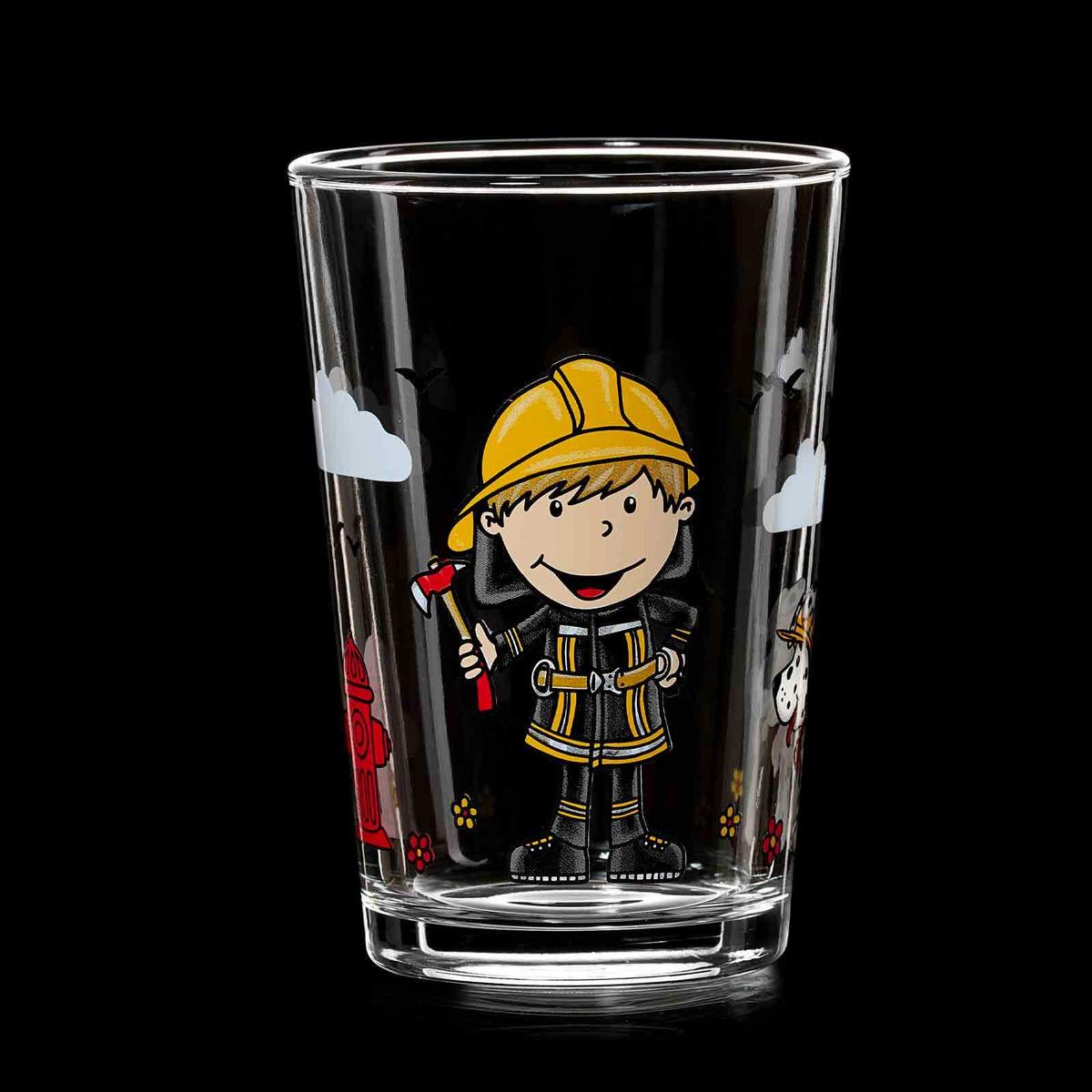 KINDERGLÄSER Feuerwehrmann Bernie bunt 205 ml 3-tlg. - Multicolor, Glas (0.205L) - Ritzenhoff Breker