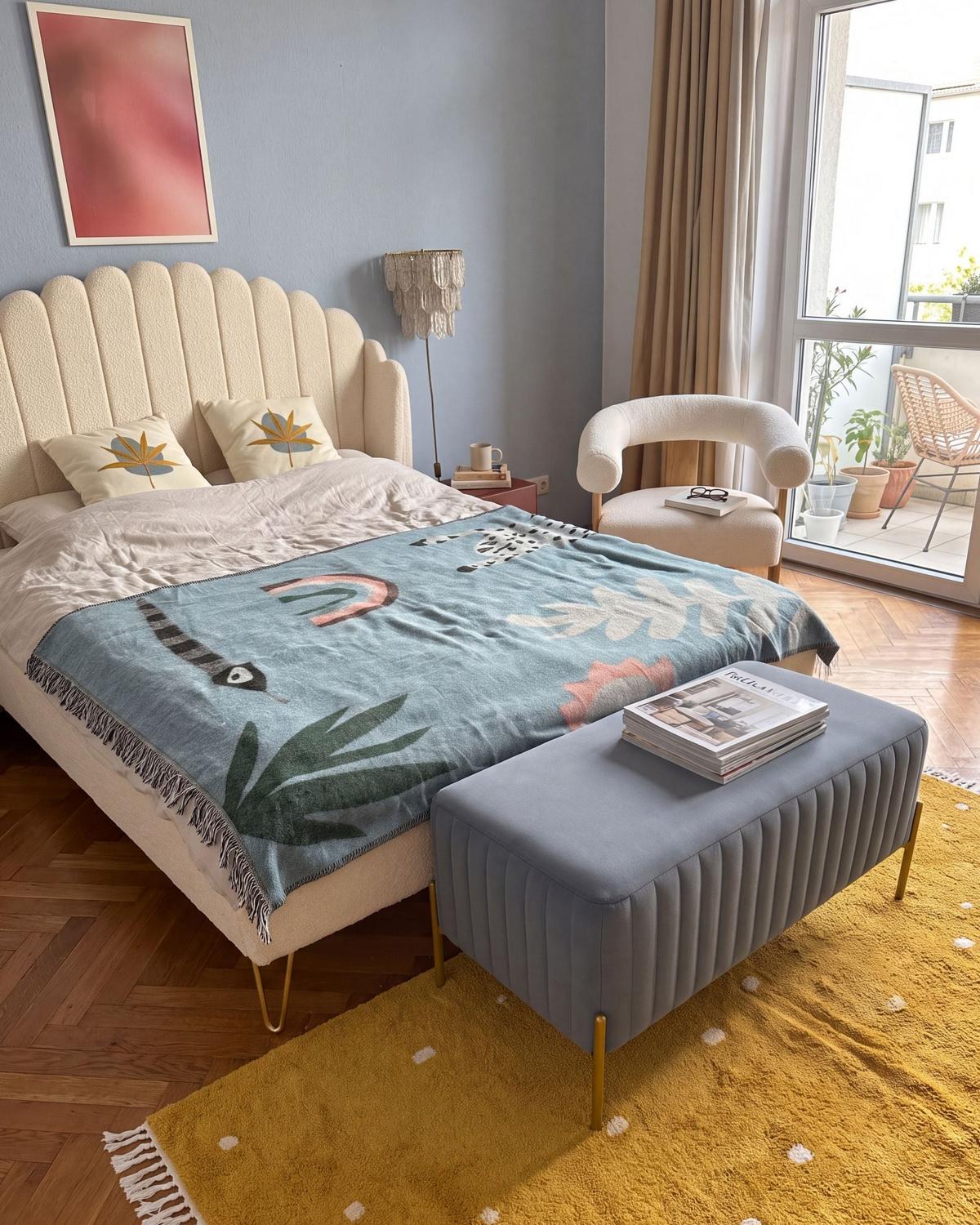 DECKE Blau Limgha 130/170 cm - Blau, Textil (130/170cm) - Beliani