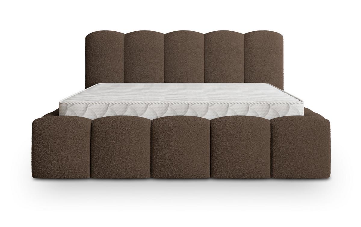 POLSTERBETT FALINA Q 200x200 cm mit Bettkästen - Braun - Braun, Holz/Textil - MASSENO