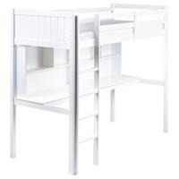 HOCHBETT MIT SCHREIBTISCH 90x200 cm Weiß Foucamont - Weiß, Holz (90/200cm) - Beliani