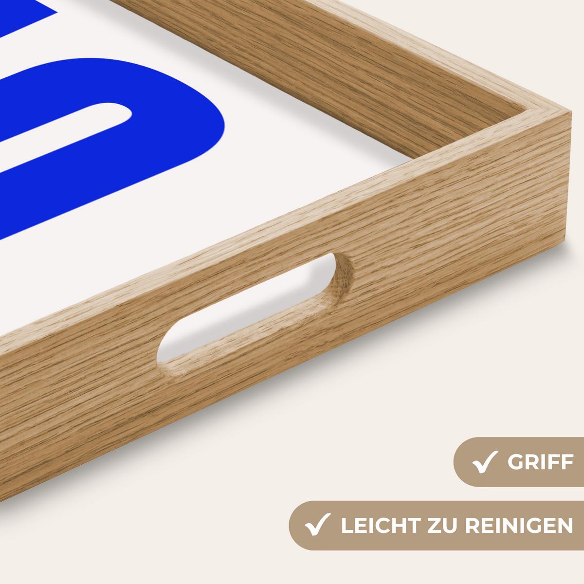 TABLETT Ciao - Großbuchstaben - Blau - Minimalistisch 50x35 cm - Blau, Holz (50/5/5cm) - OnlyWow
