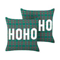 DEKOKISSEN 2er-Set Grün 45/45 cm Joycandy - Rot/Schwarz, Textil (45/45cm) - Beliani