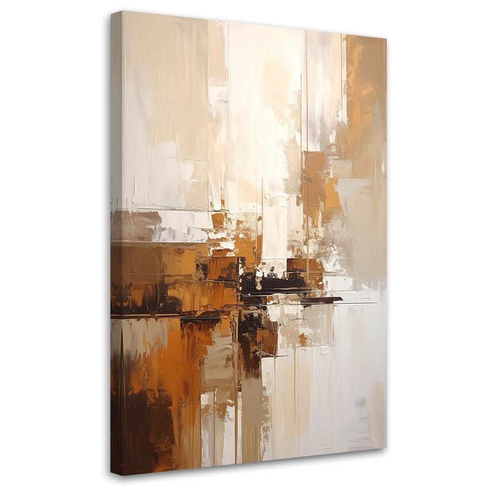 WANDBILD, Abstrakt in Beige und Brauntönen - Braun, Textil (20/30cm) - Feeby